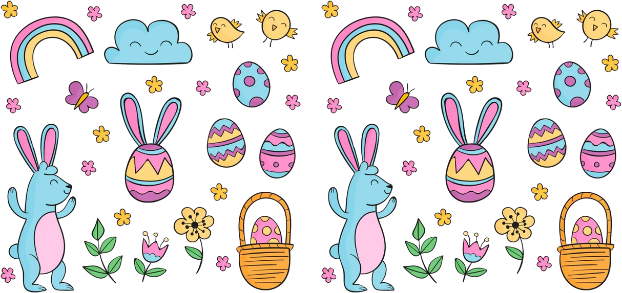 Colorful Easter Cute Design - Easter Cup Wrap UV Sticker Permanent UV DTF Decal