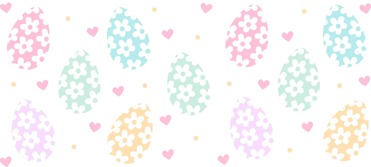 Flower Pattern Eggs - Easter Cup Wrap UV Sticker Permanent UV DTF Decal