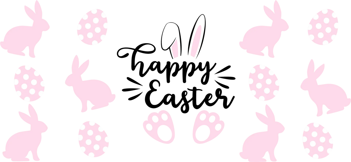 Happy Easter Bunnies - Easter Cup Wrap UV Sticker Permanent UV DTF Decal