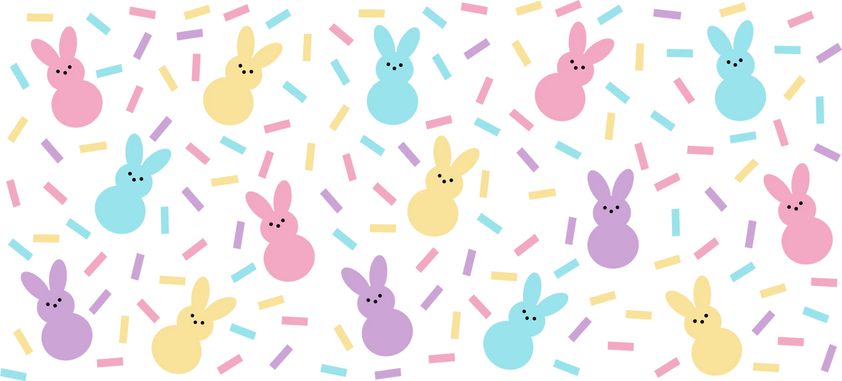 Easter Bunnies And Sprinkles - Easter Cup Wrap UV Sticker Permanent UV DTF Decal
