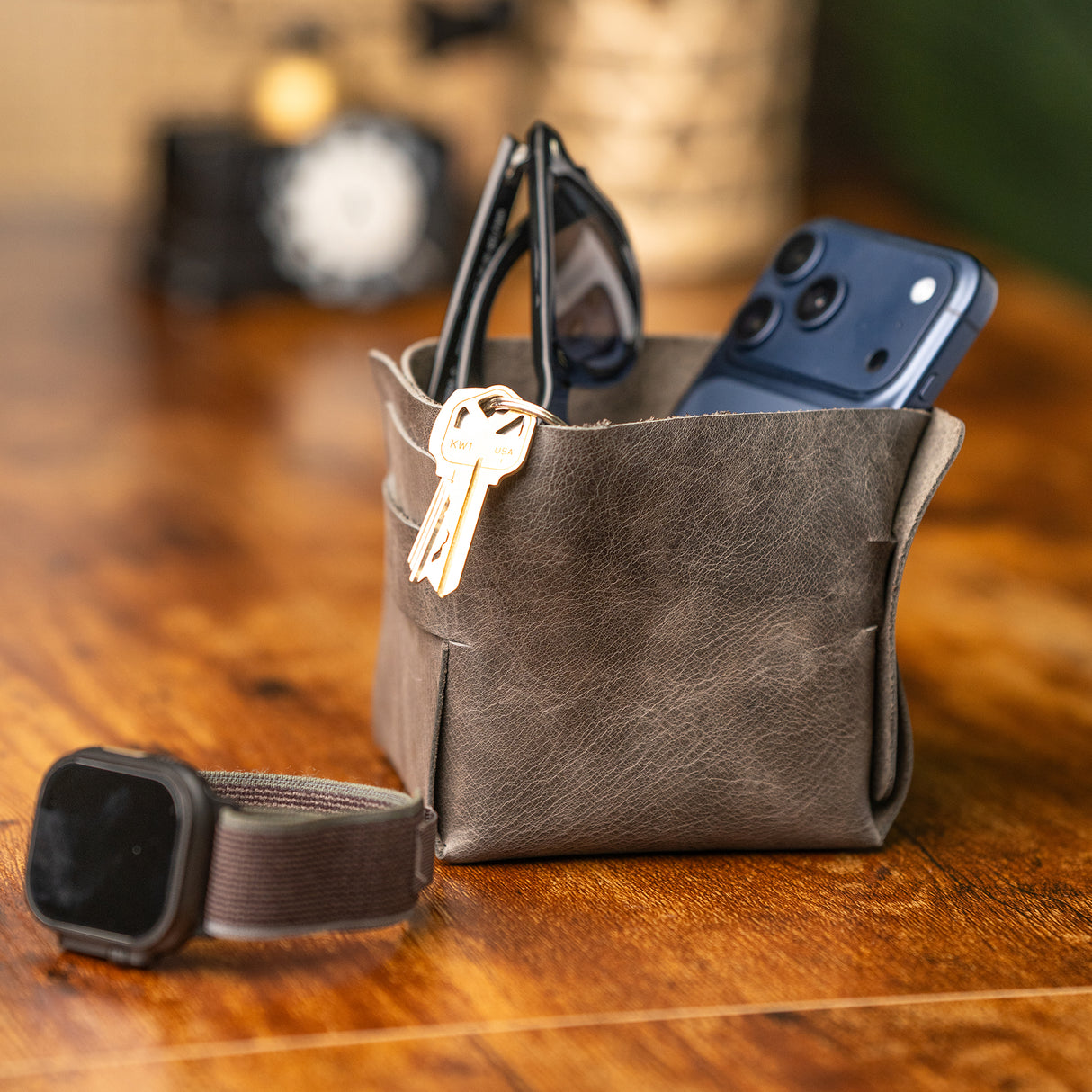 Custom Engraved Leather Desk Box Transfer Kingdom