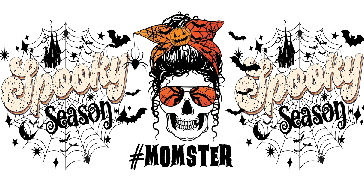 Spooky Season Monster Design - Halloween Cup Wrap UV Sticker Permanent UV DTF Decal ready2transfer