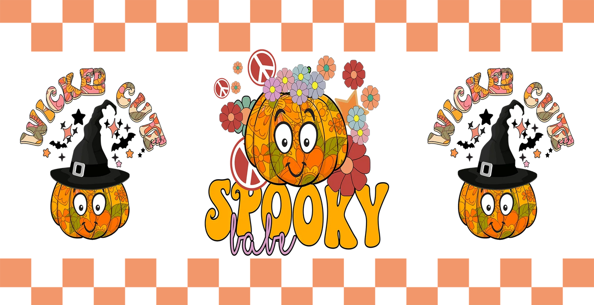 Wicked Cute Pumpkin - Halloween Cup Wrap UV Sticker Permanent UV DTF Decal ready2transfer