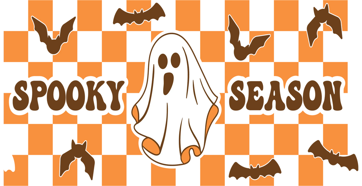 Spooky Season Ghost Design - Halloween Cup Wrap UV Sticker Permanent UV DTF Decal ready2transfer