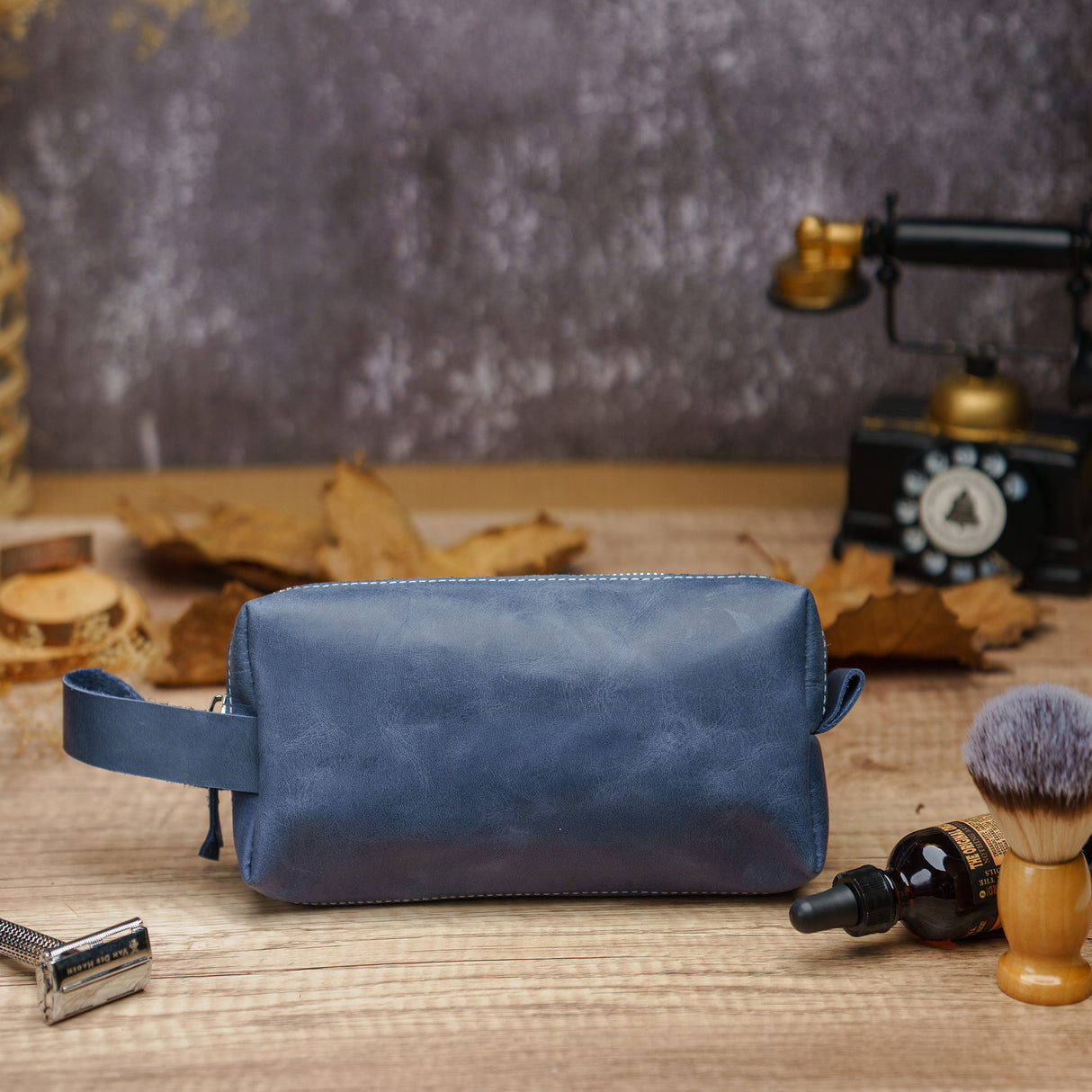 Custom Engraved Leather Dopp Kit V2 for Men Transfer Kingdom