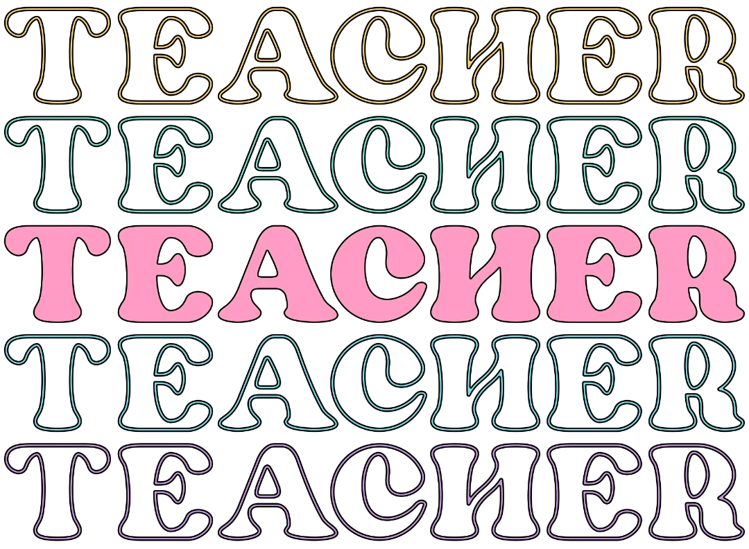 Teacher Teacher DTF Transfer ready2transfer Black