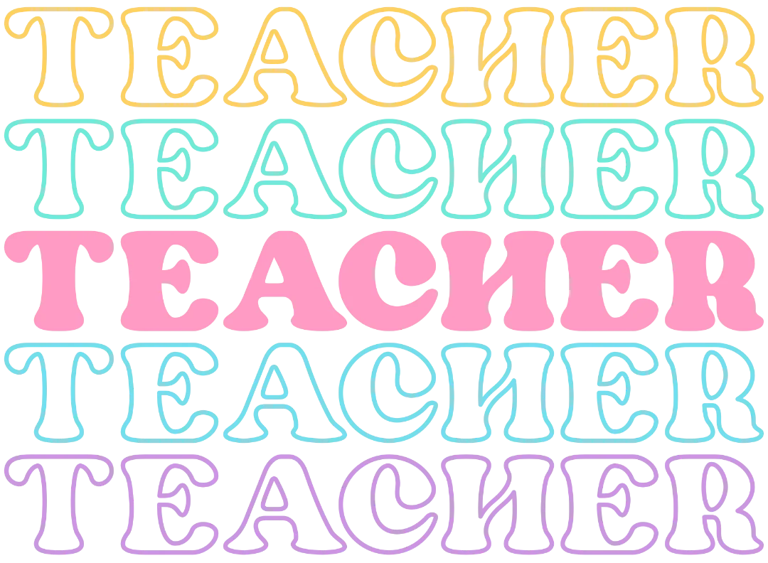 Teacher Teacher DTF Transfer ready2transfer White