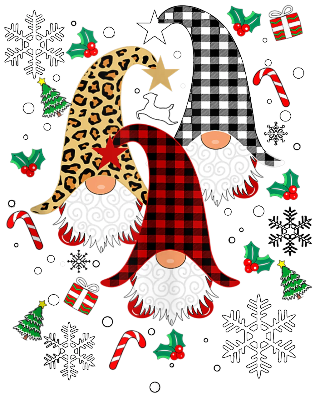 Christmas Gnomies DTF Transfer ready2transfer Lined