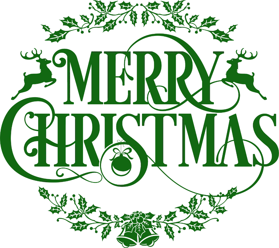Merry Christmas Floral DTF Transfer ready2transfer Green