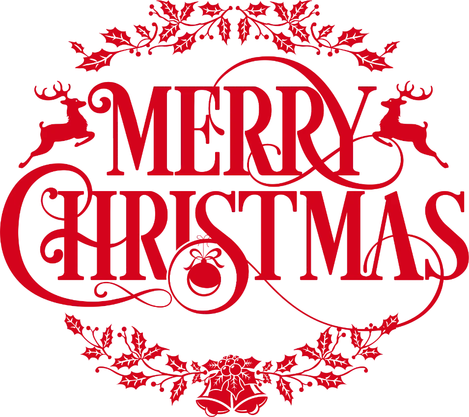 Merry Christmas Floral DTF Transfer ready2transfer Red