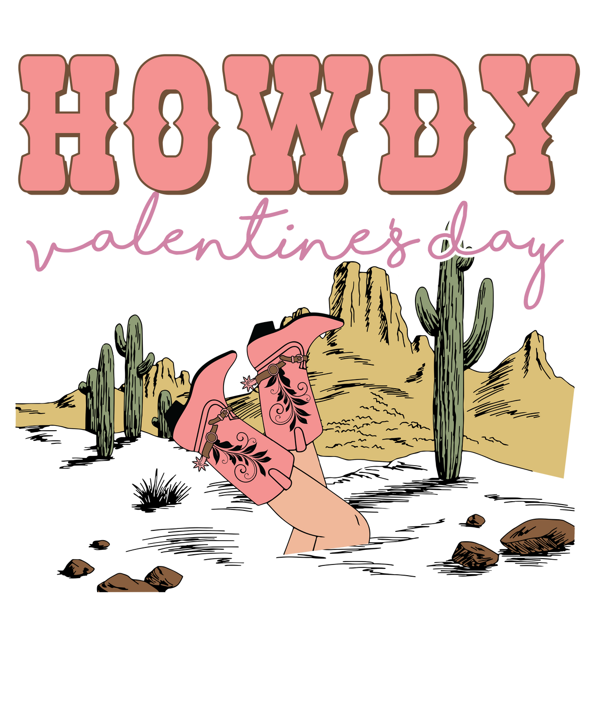 HOWDY VALENTINES DAY DTF Transfer ready2transfer