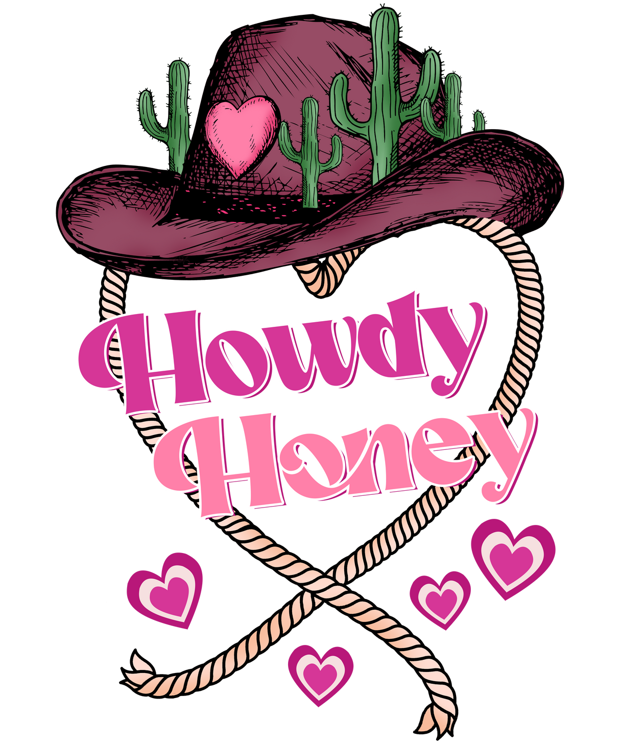 TX CACTUS HAT HOWDY HONEY DTF Transfer ready2transfer