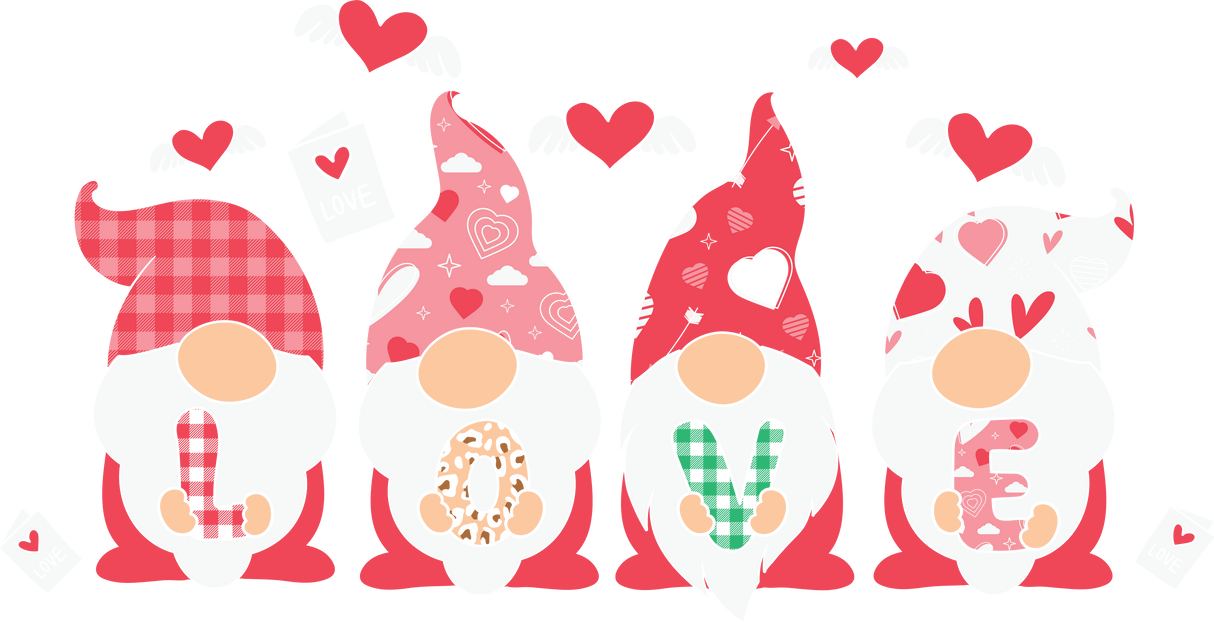 LOVE LOVE GNOMIES DTF Transfer ready2transfer