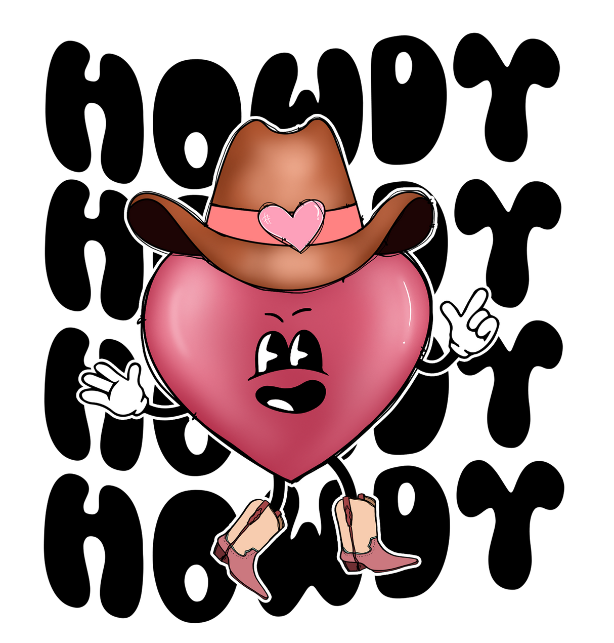 HOWDY LITTLE HEART DTF Transfer ready2transfer