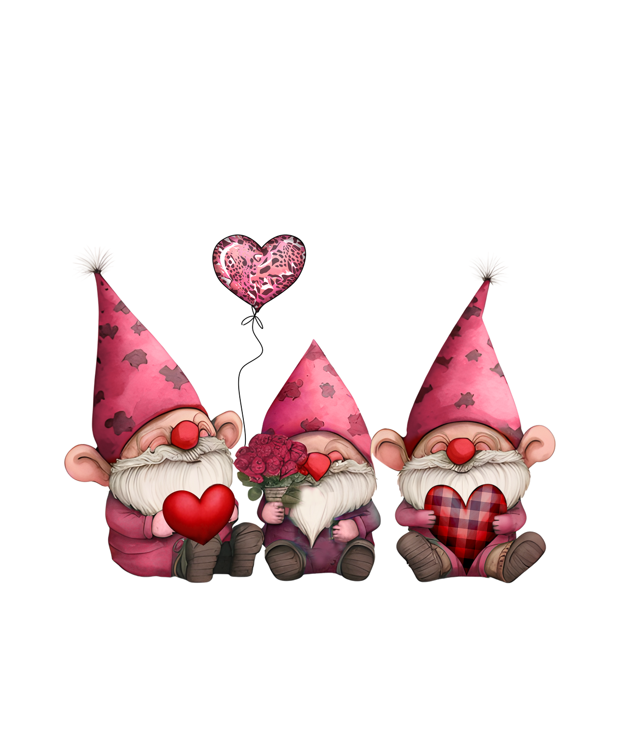 THREE HEART THREE GNOMIES DTF Transfer ready2transfer