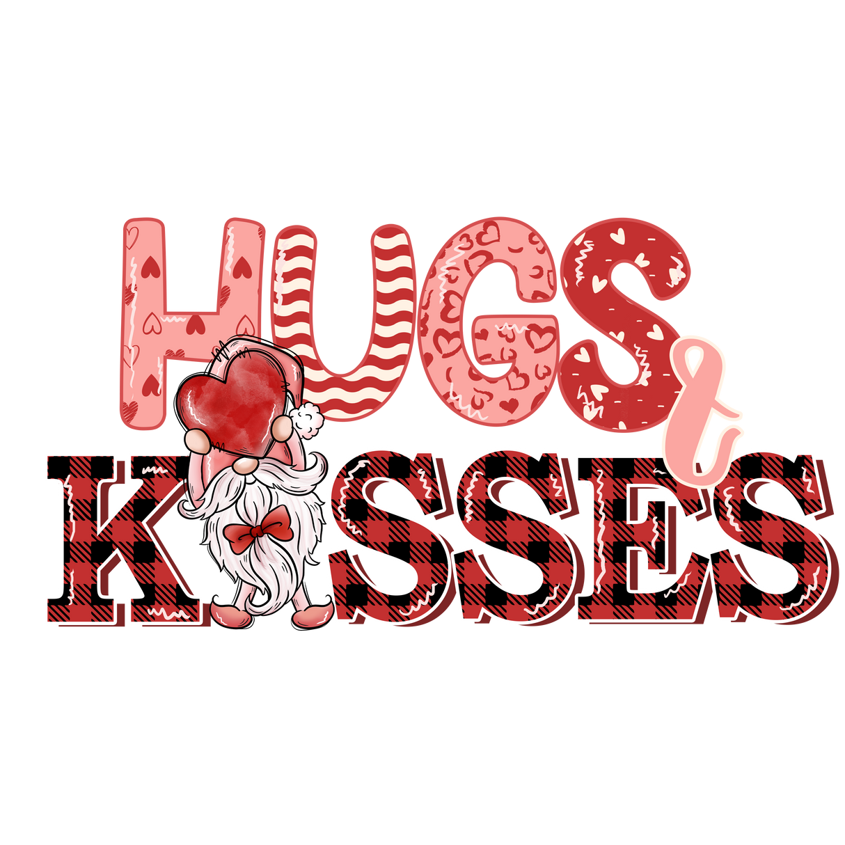 HUGS KISSES DTF Transfer ready2transfer