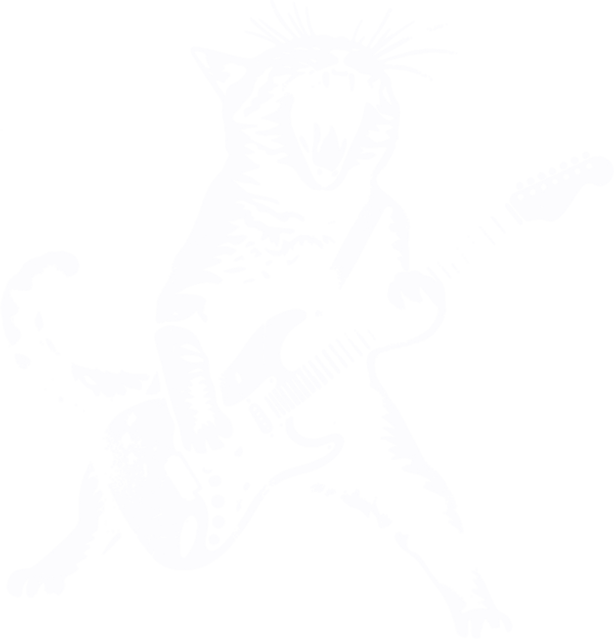 Guitar Cat B&W - Music DTF Transfers ready2transfer Light Color Design (See Imaging)