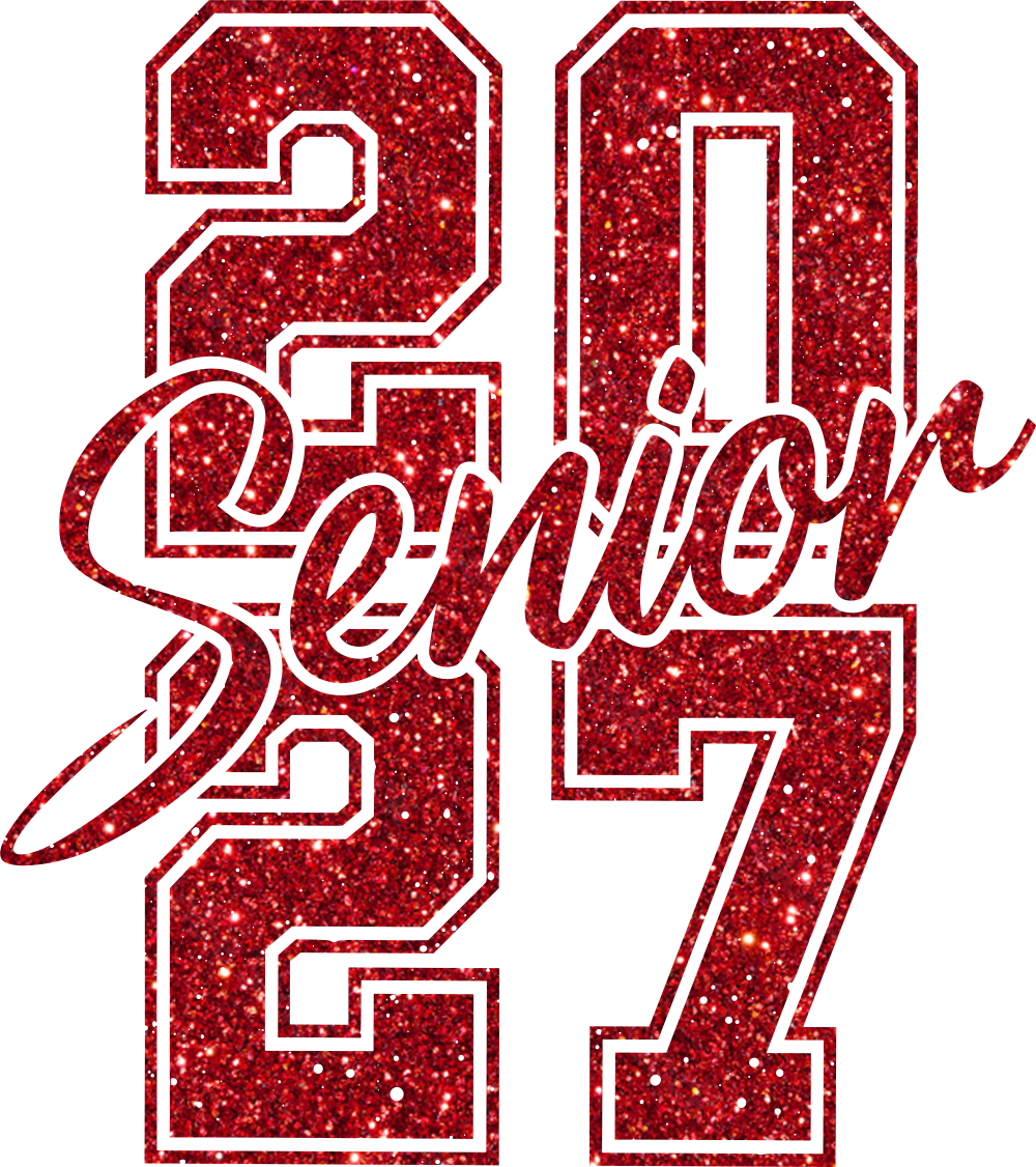 Senior 2027 Red Sequin - Senior DTF Transfers