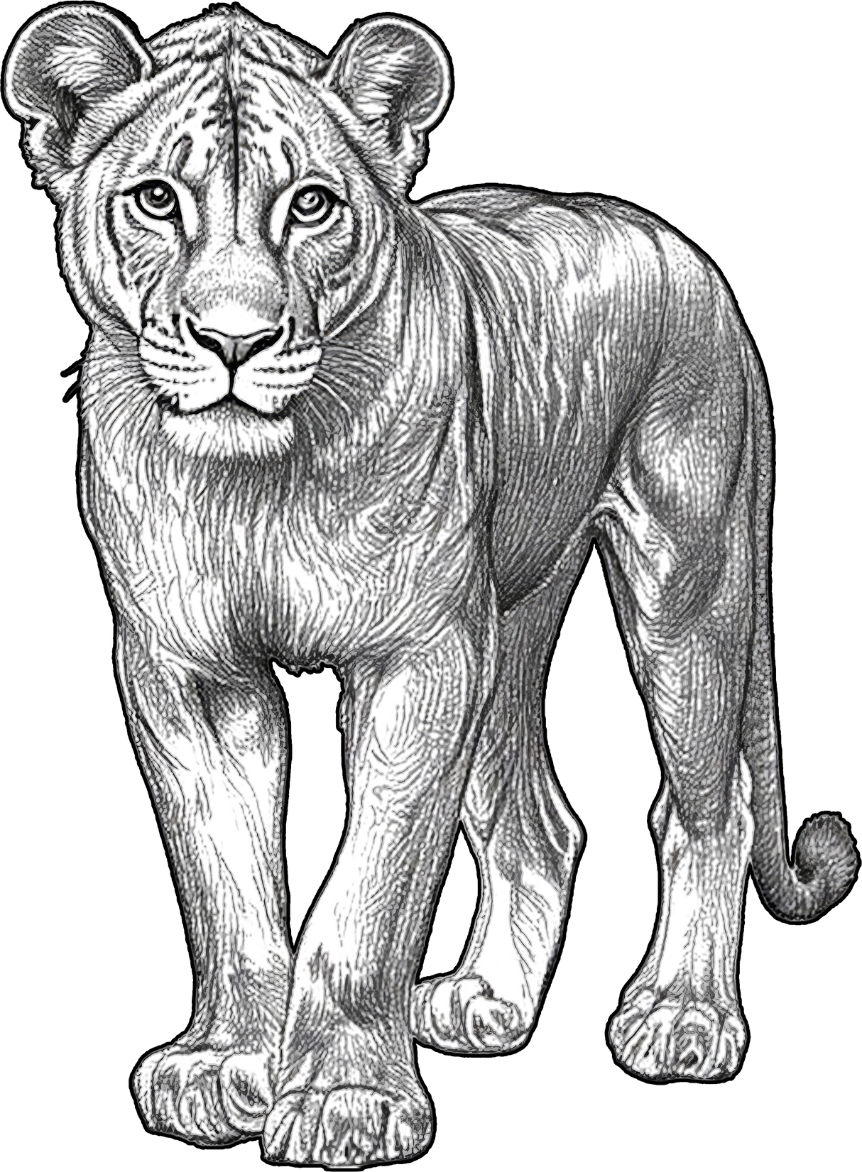 Lioness B&W - Animals DTF Transfers