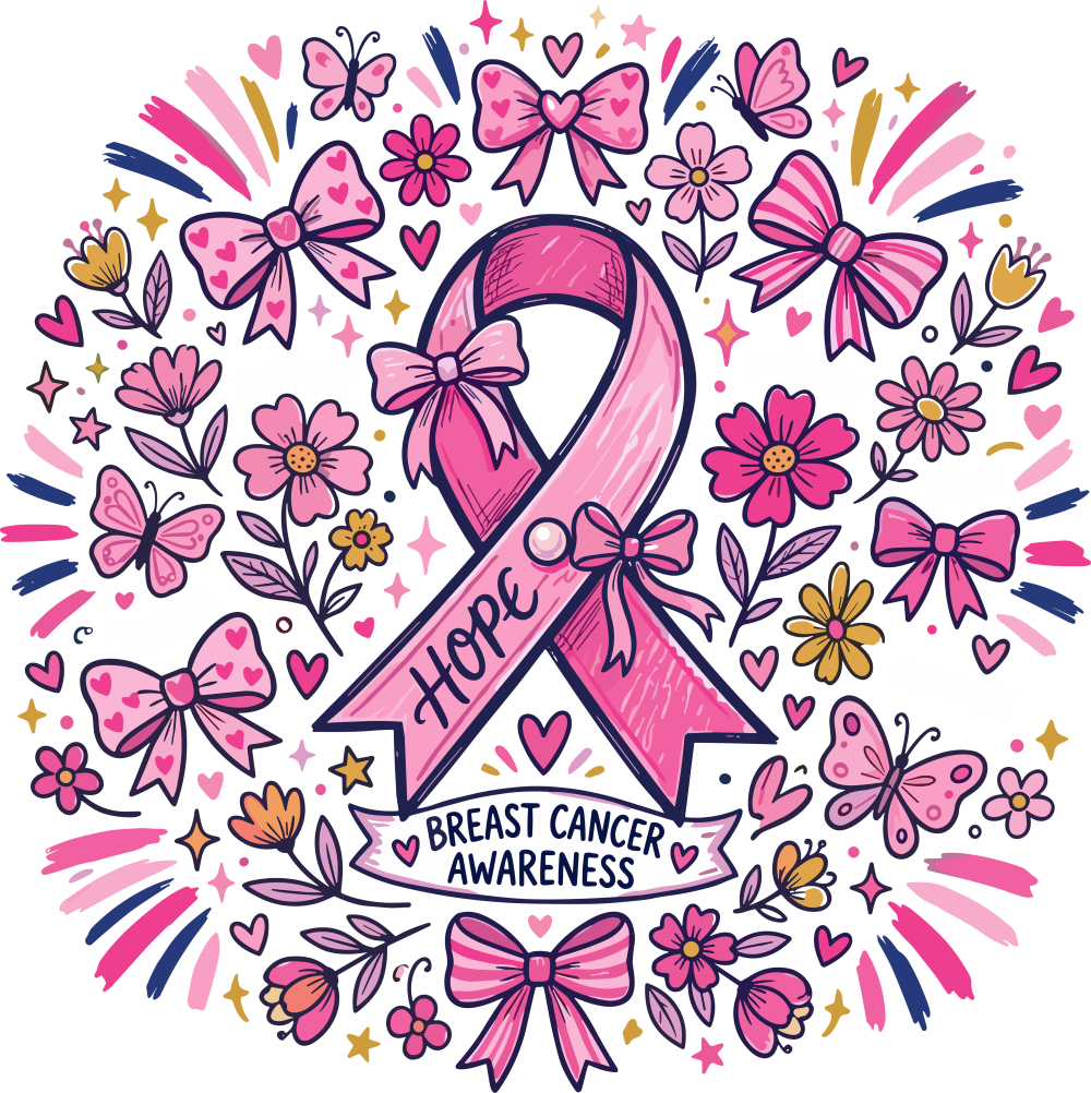 Hope Ribbons - Breast Cancer DTF Transfers