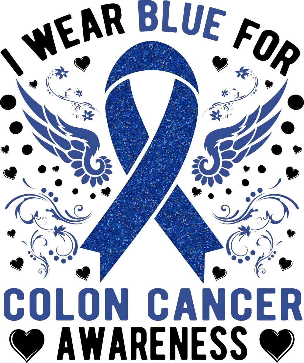 I Wear Blue - Colon Cancer DTF Transfers