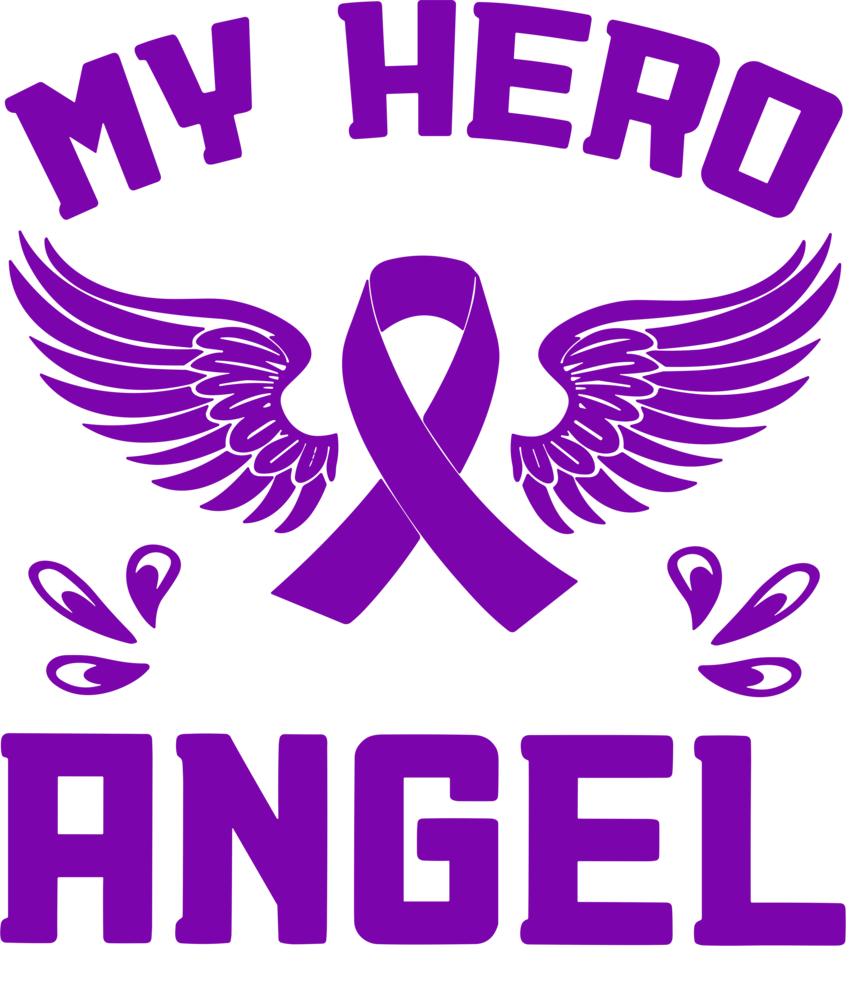 My Hero Is Now My Angel - Pancreatic Cancer DTF Transfers