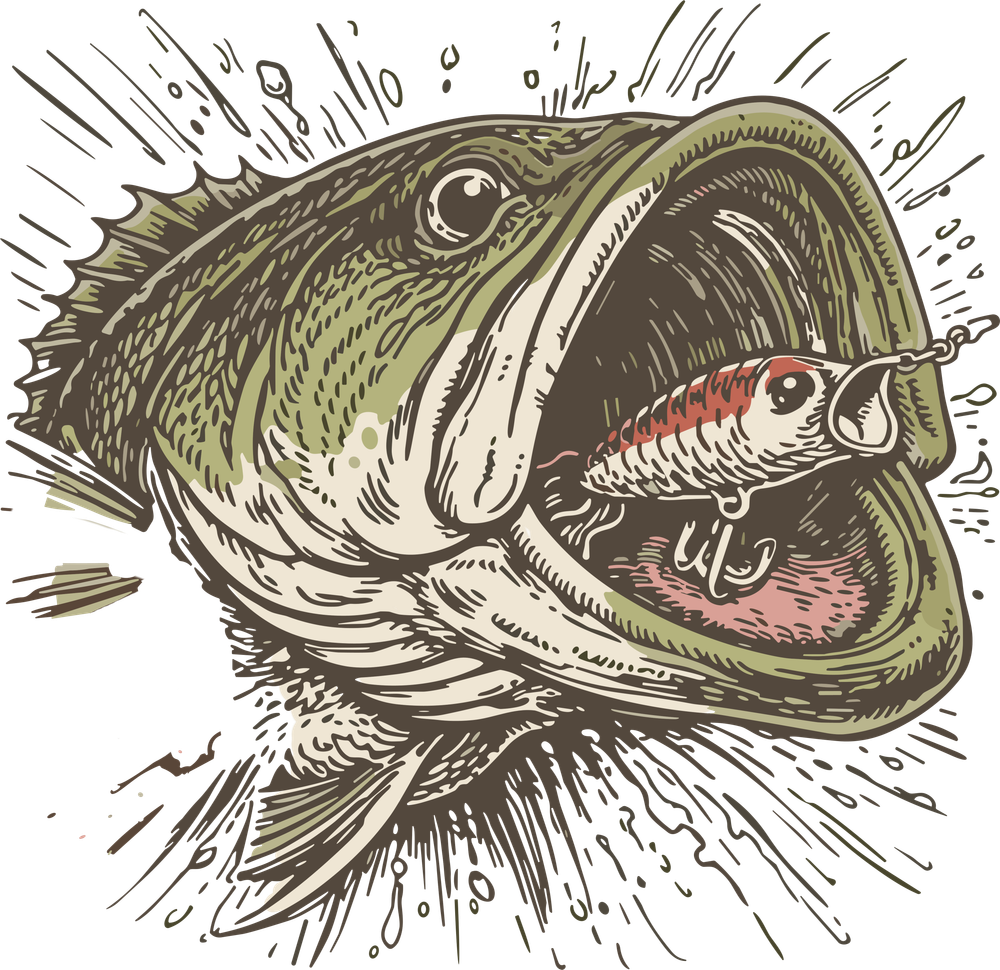 Bass Bait - Fishing DTF Transfers
