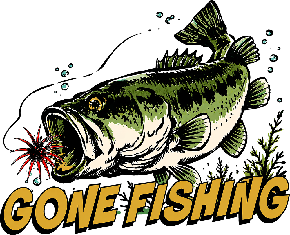 Gone Fishing - Fishing DTF Transfers