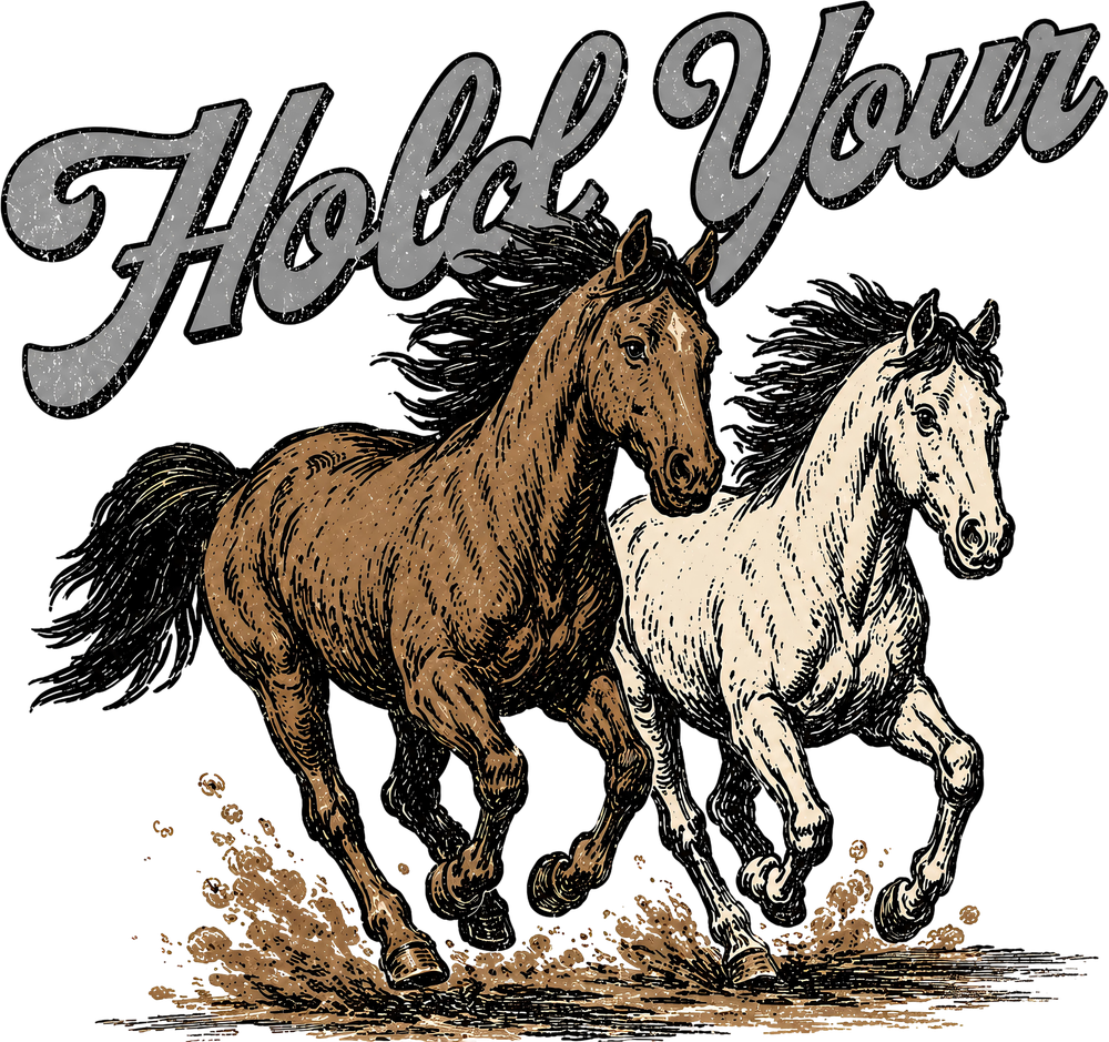 Hold Your Horses - Funny DTF Transfers