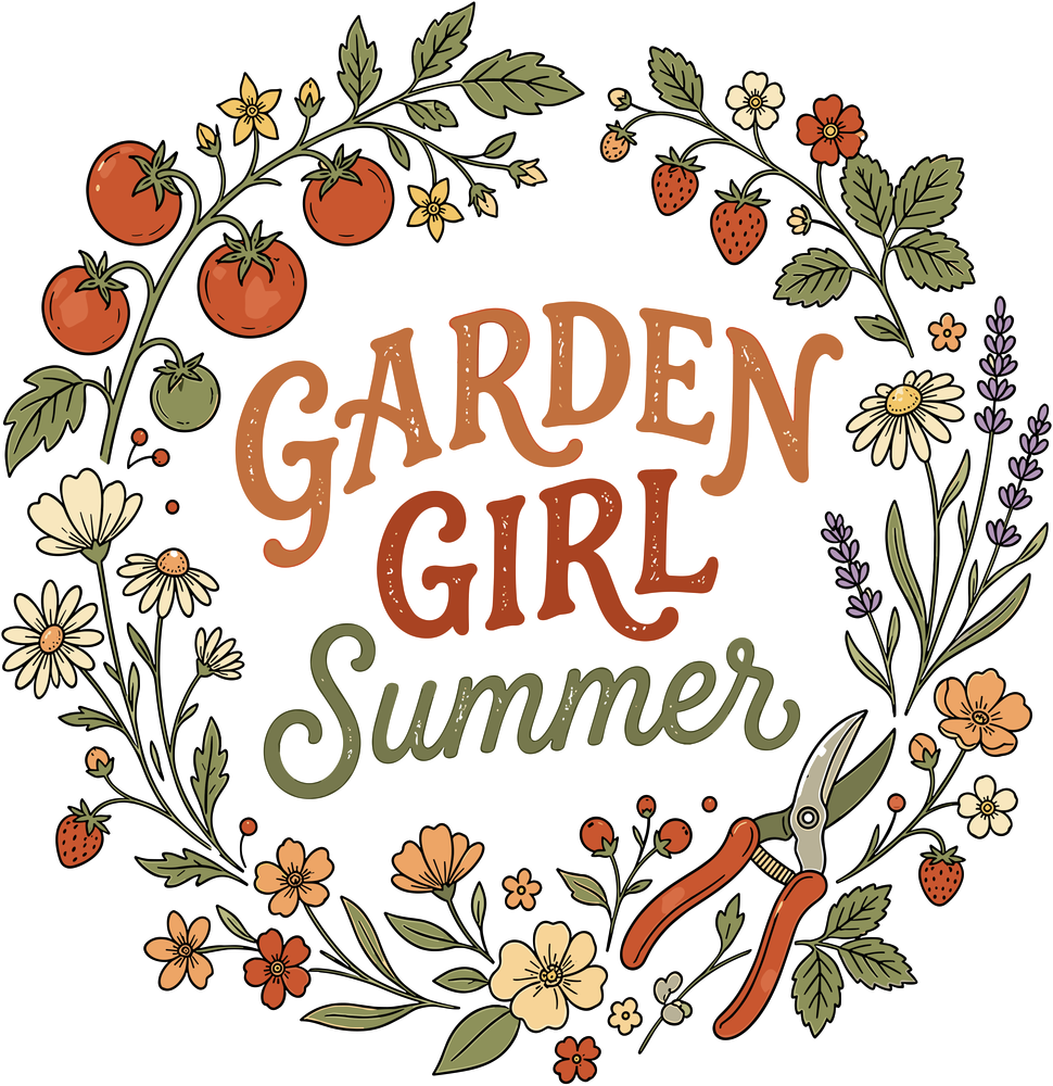 Garden Girl Summer - Gardening DTF Transfers