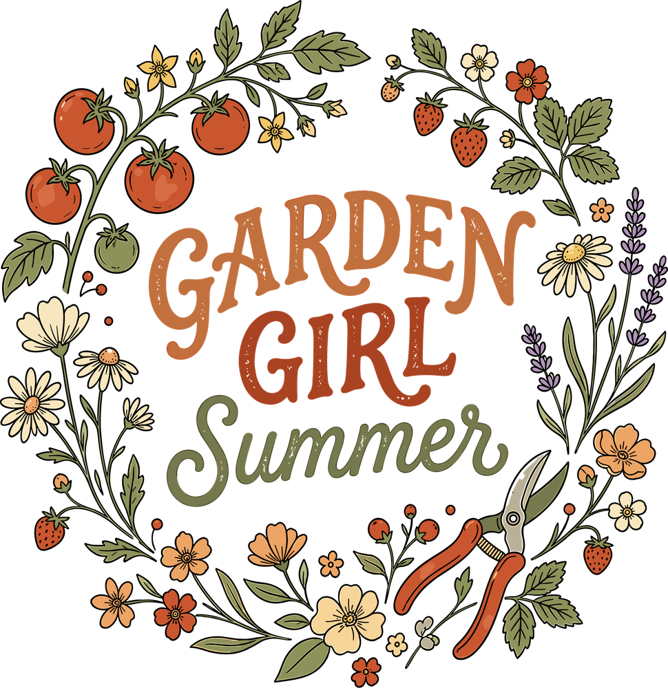 Garden Girl Summer - Gardening DTF Transfers
