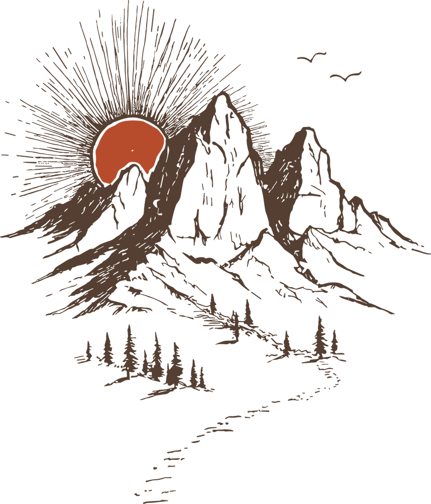 Hiking Path, Sunset - Hiking DTF Transfers