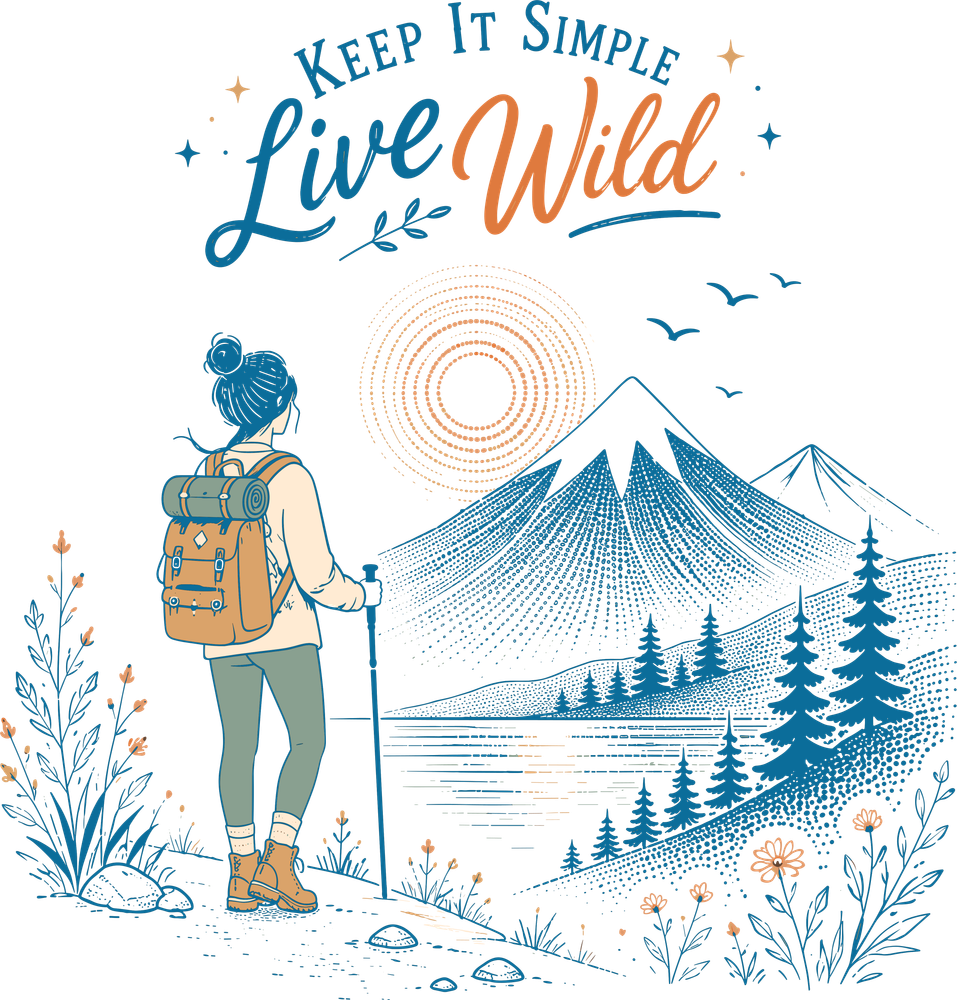 Keep It Simple Live Wild - Hiking DTF Transfers