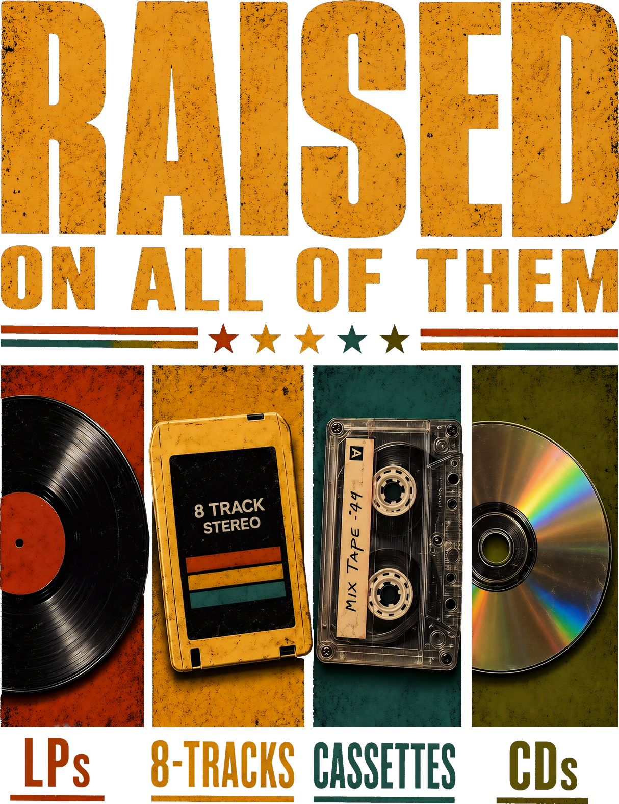 Raised On All Of Them - Music DTF Transfers