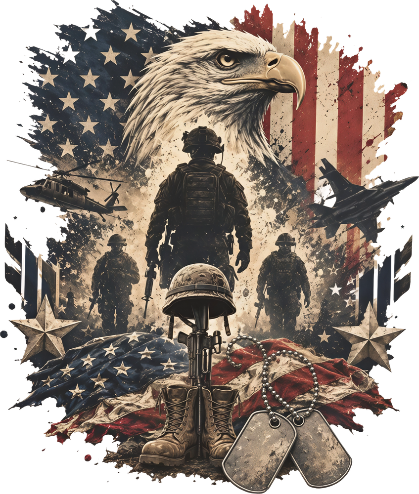 Eagle, Soldiers - Army DTF Transfers