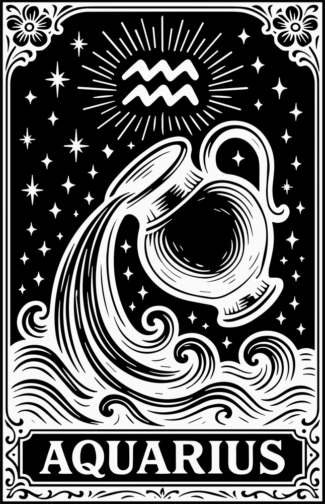 Aquarius Tarot Card - Zodiacs & Horoscopes DTF Transfers