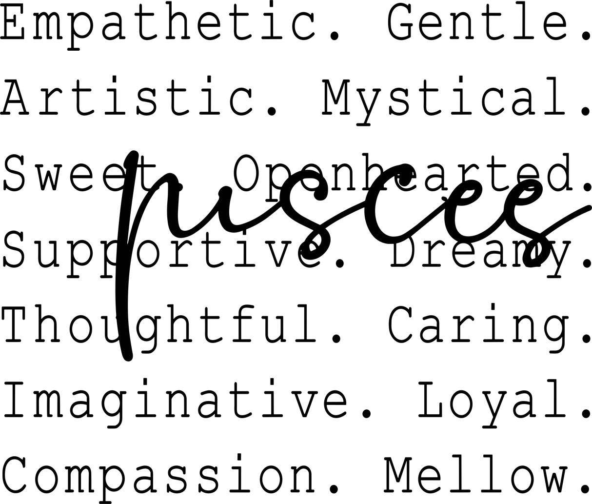 Pisces B&W - Zodiacs & Horoscopes DTF Transfers