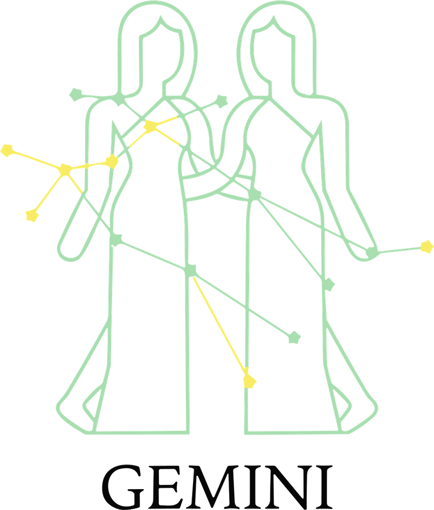 Gemini Teal Constellation - Zodiacs & Horoscopes DTF Transfers