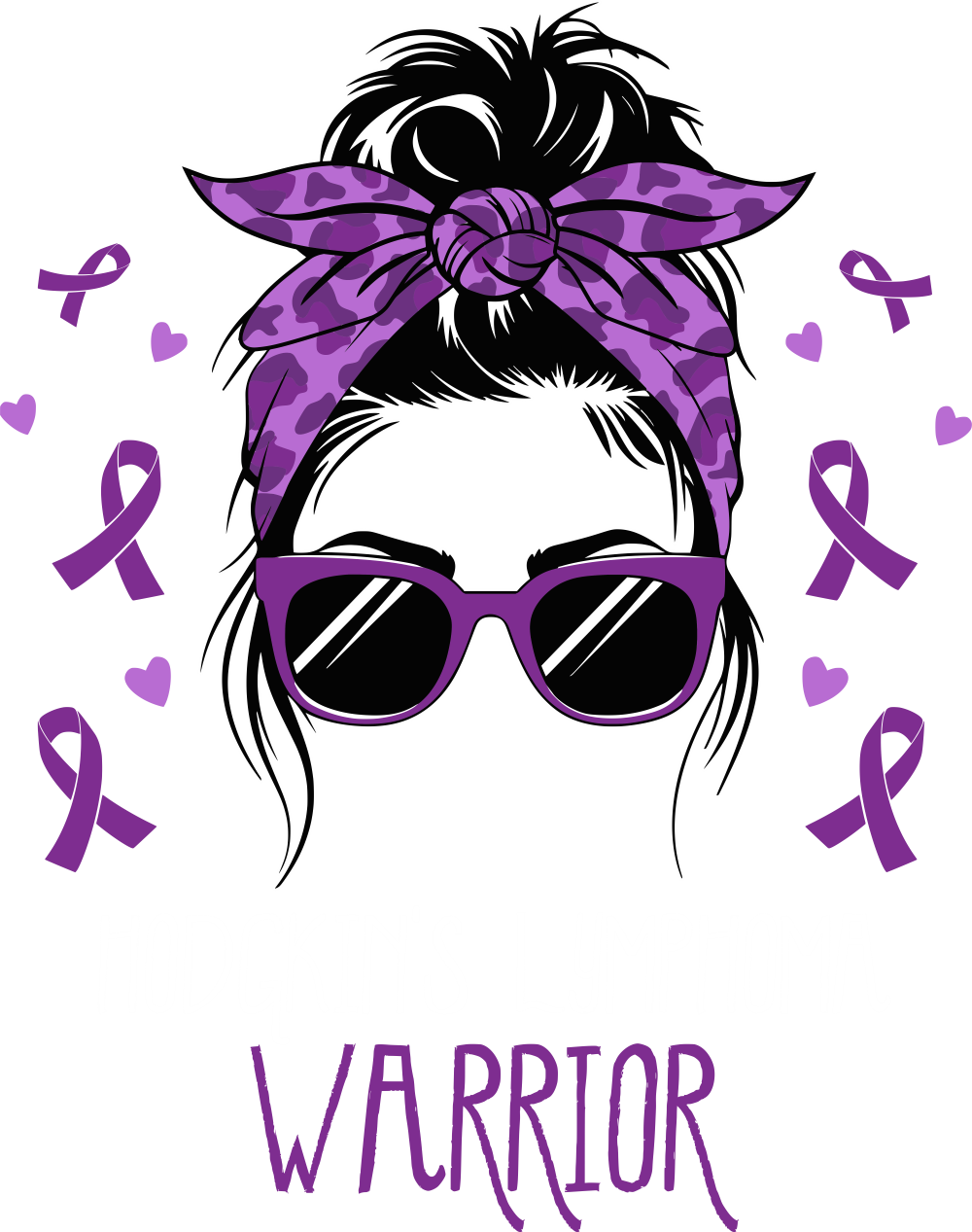 Hodgkin's Lymphoma Warrior, Bandana Girl - Lymphoma DTF Transfers