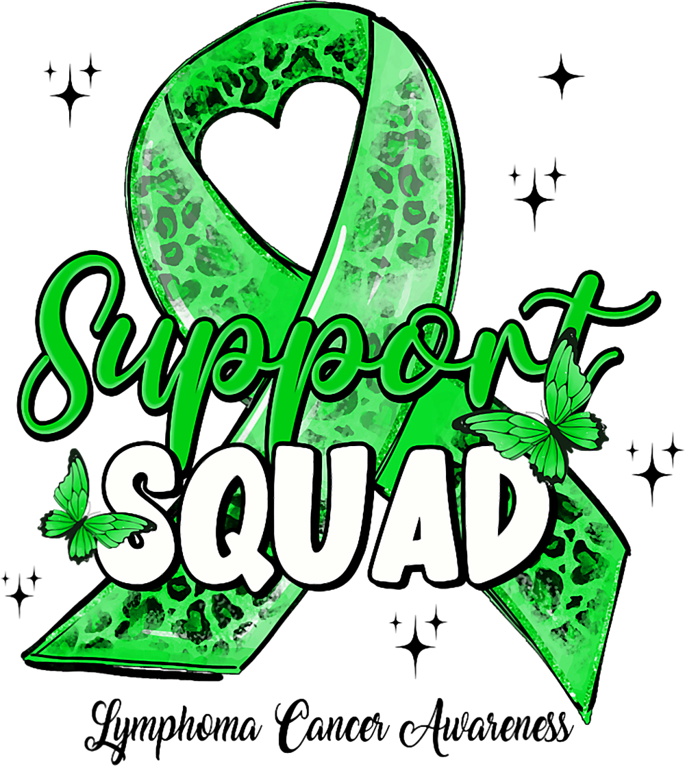 Support Squad, Leopard Print Ribbon - Lymphoma DTF Transfers