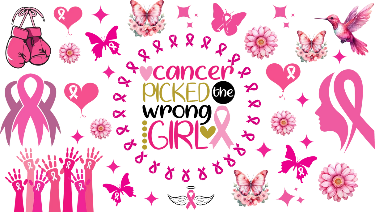 Picked The Wrong Girl - Awareness Cup Wrap UV Sticker Permanent UV DTF Decal