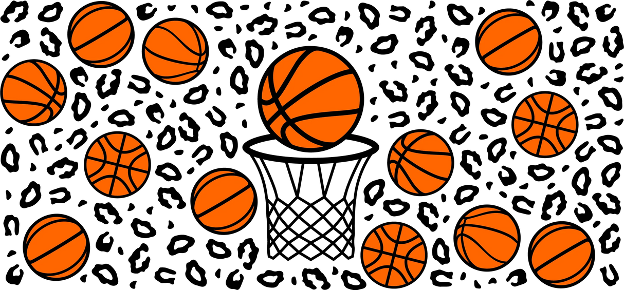 Basketball Hoop Design - Basketball Cup Wrap UV Sticker Permanent UV DTF Decal