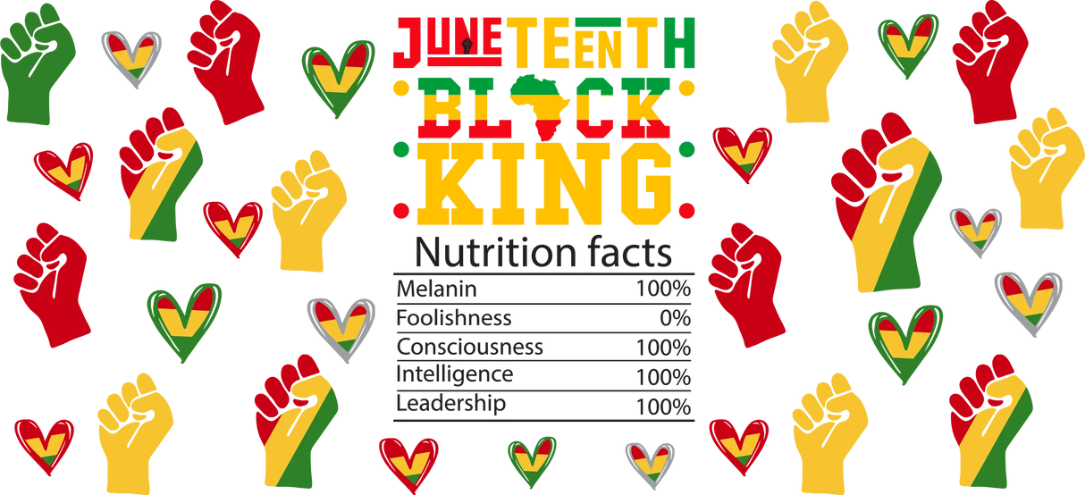 Juneteenth Black King - Black History Month Cup Wrap UV Sticker Permanent UV DTF Decal