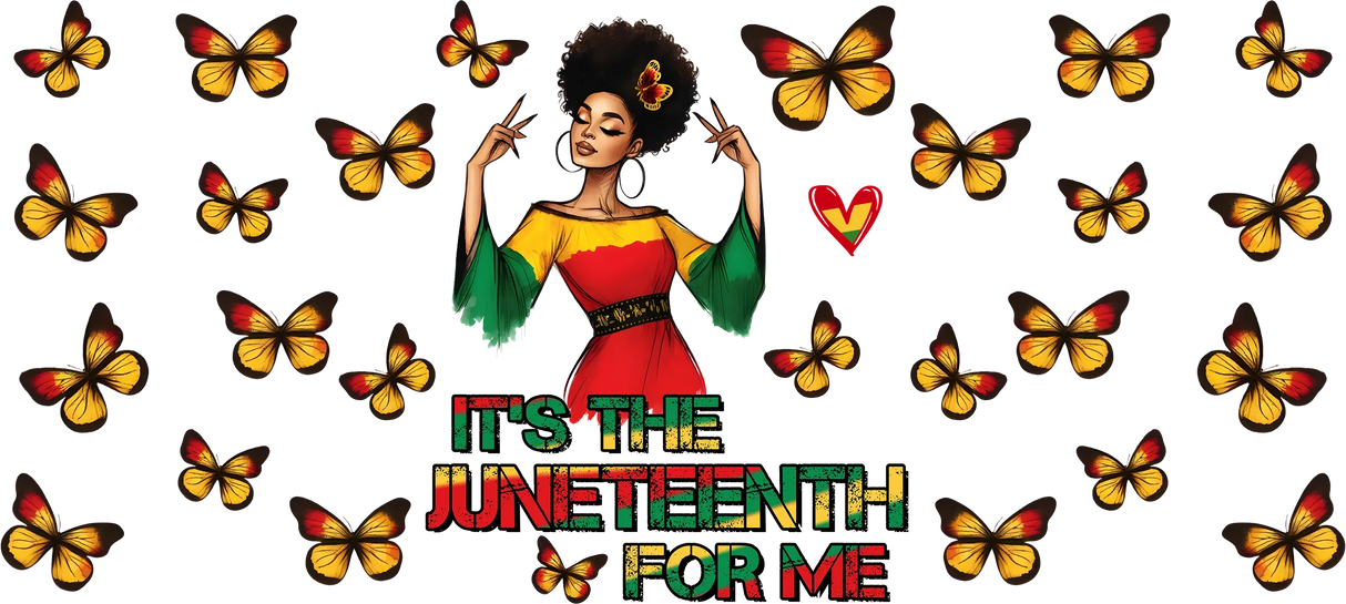 It's The Juneteenth For Me - Black History Month Cup Wrap UV Sticker Permanent UV DTF Decal