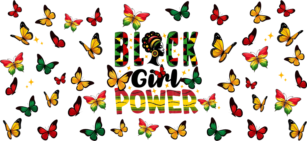 Black Girl Power - Black History Month Cup Wrap UV Sticker Permanent UV DTF Decal