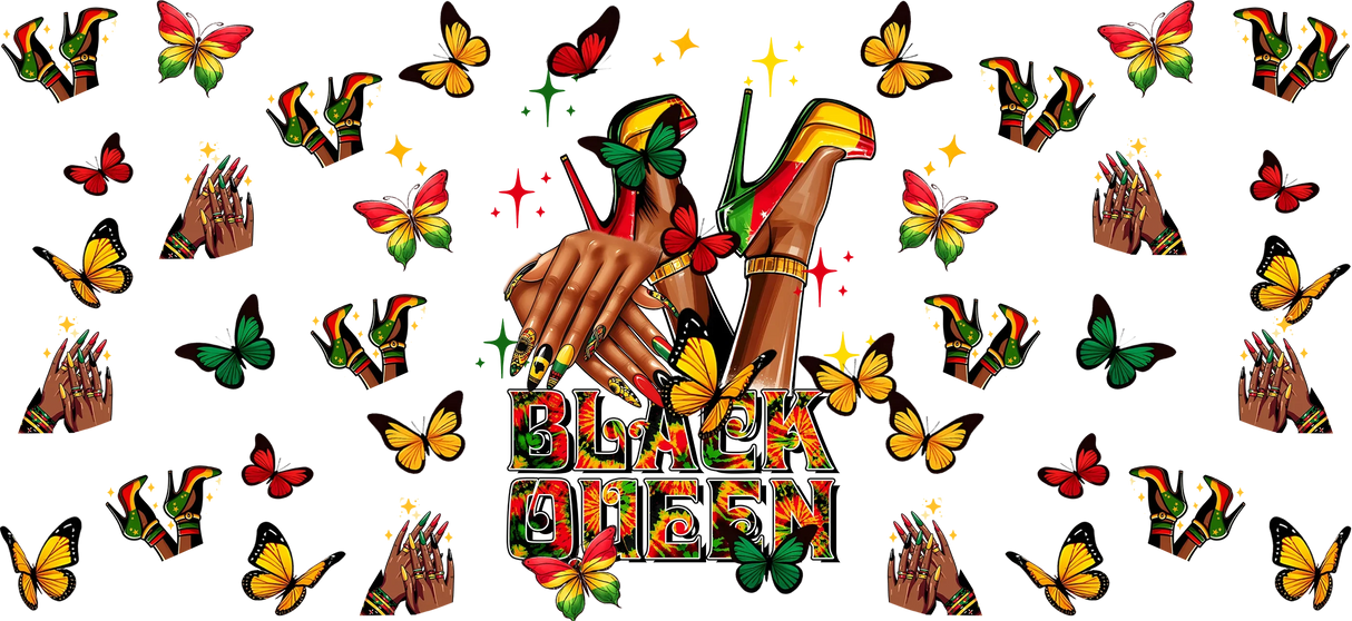 Black Queen - Black History Month Cup Wrap UV Sticker Permanent UV DTF Decal