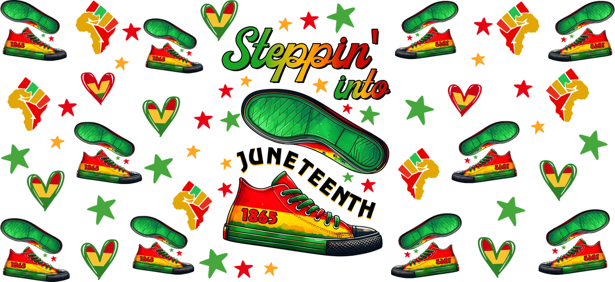 Steppin' Into Juneteenth - Black History Month Cup Wrap UV Sticker Permanent UV DTF Decal