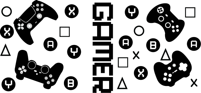 Gamer Controller Design - Video Games Cup Wrap UV Sticker Permanent UV DTF Decal