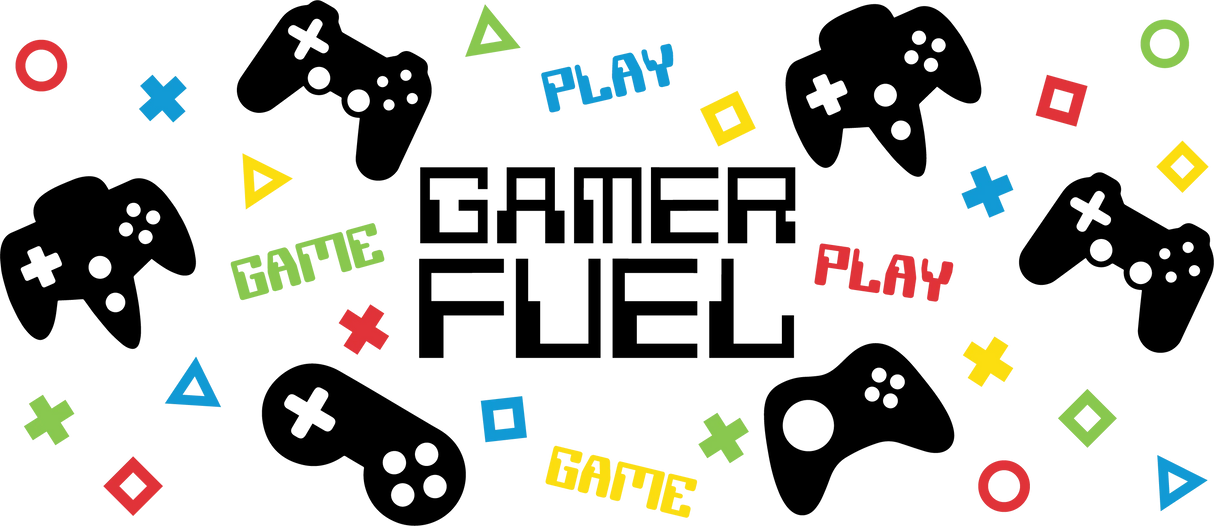 Gamer Fuel Controller Design - Video Games Cup Wrap UV Sticker Permanent UV DTF Decal