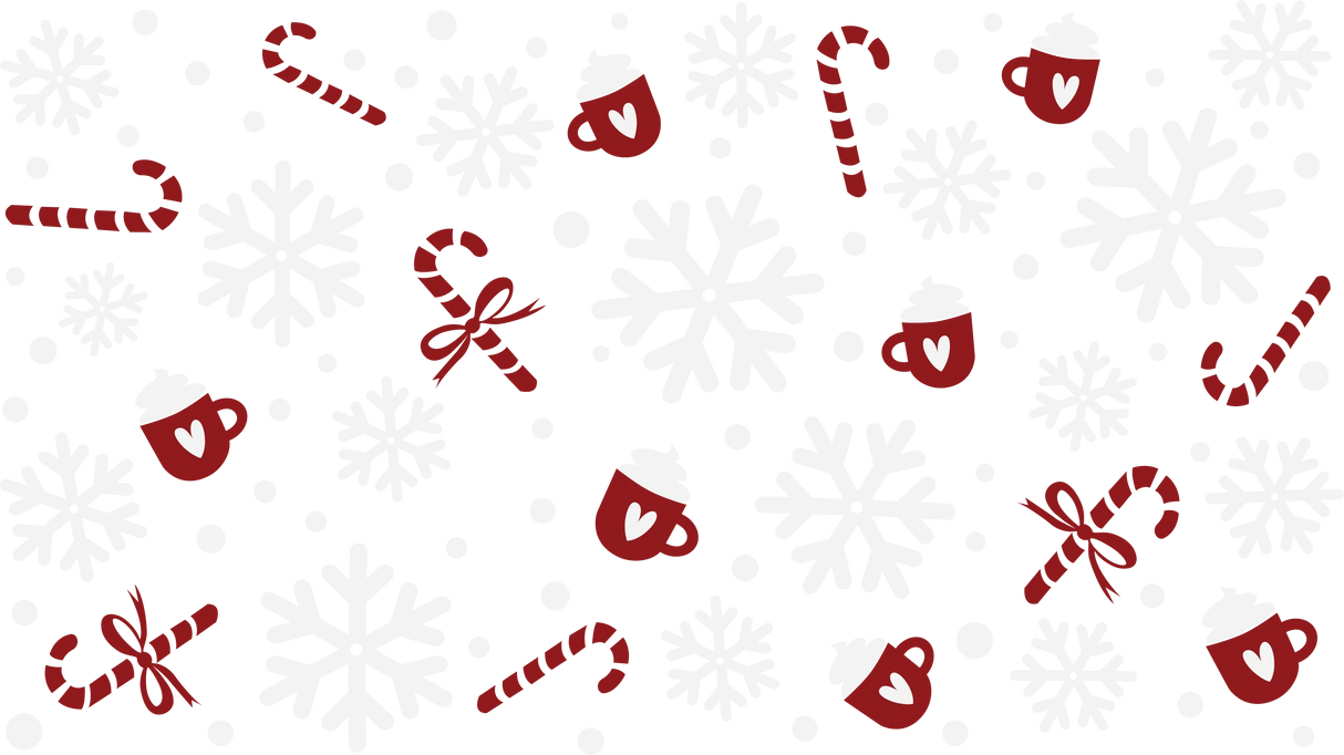 Snowflakes And Candy - Winter Cup Wrap UV Sticker Permanent UV DTF Decal